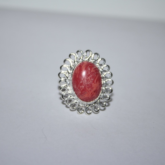 Beautiful Silver Rhodochrosite Ring NWOT - Picture 3 of 5
